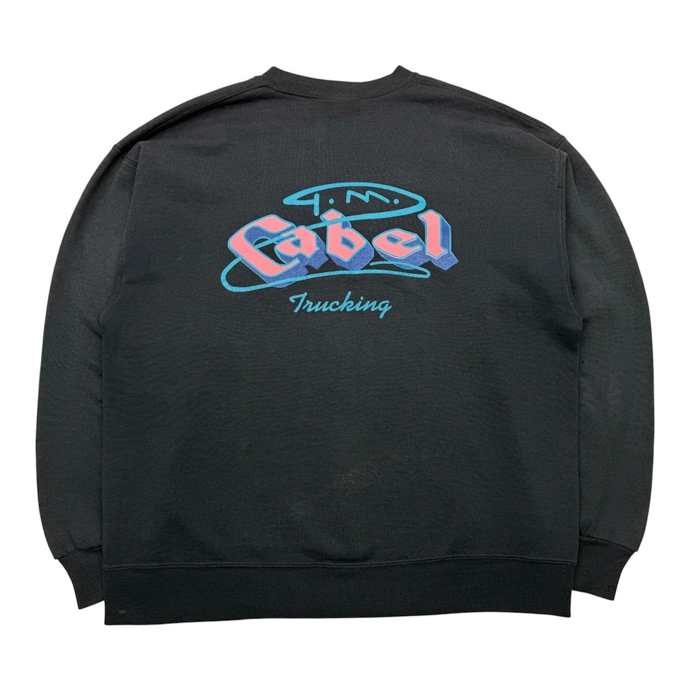 Vintage 90s Cabel Trucking Jerzees Super Sweats‎ Crewneck Sweatshirt USA Graphic